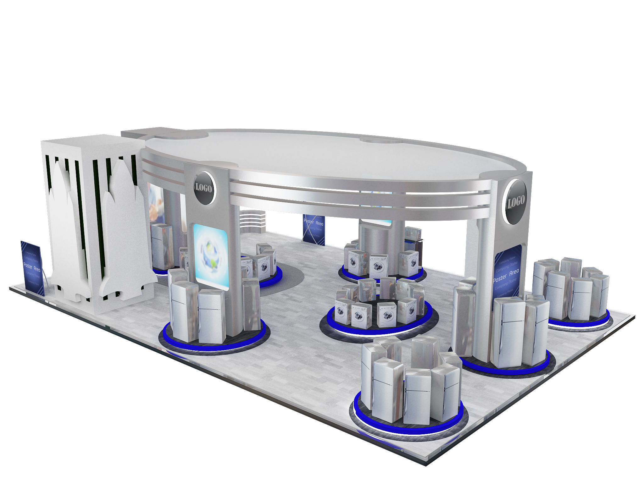 Booth Exhibition Stand a538a 3D model_2