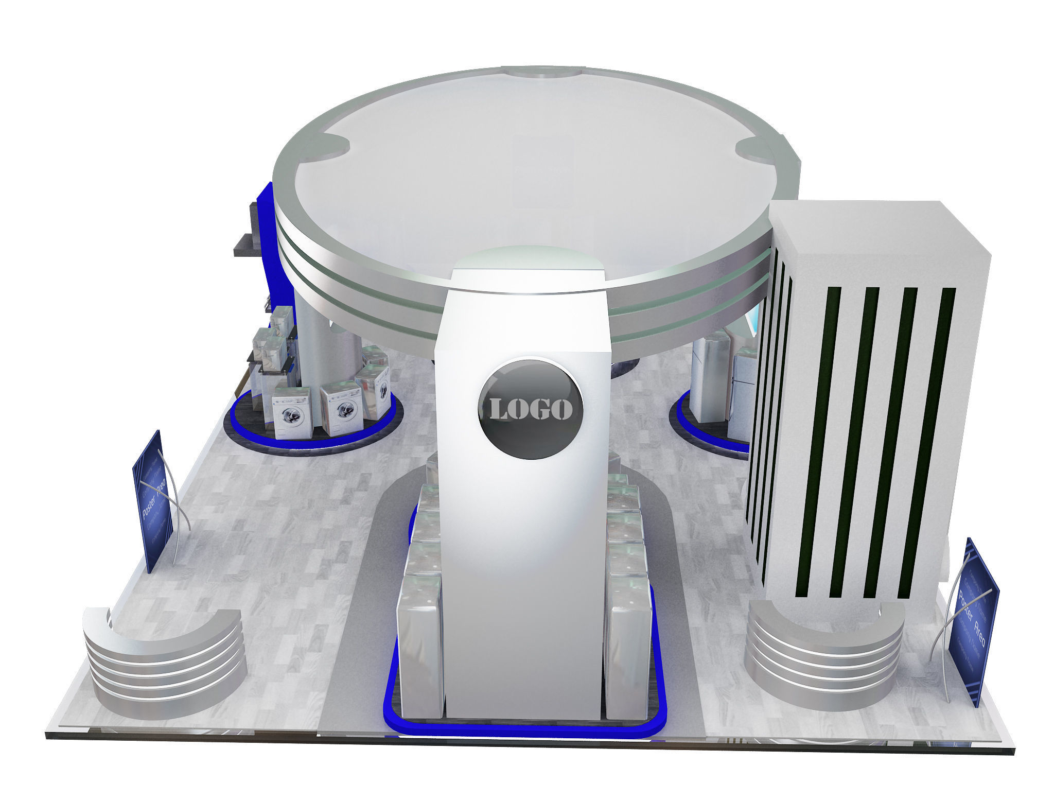 Booth Exhibition Stand a538a 3D model_6