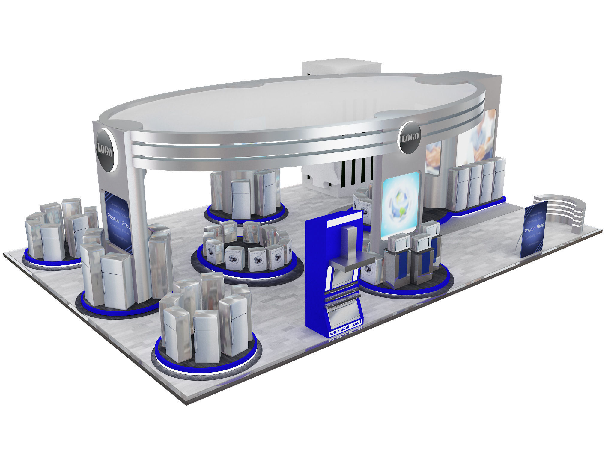 Booth Exhibition Stand a538a 3D model_16