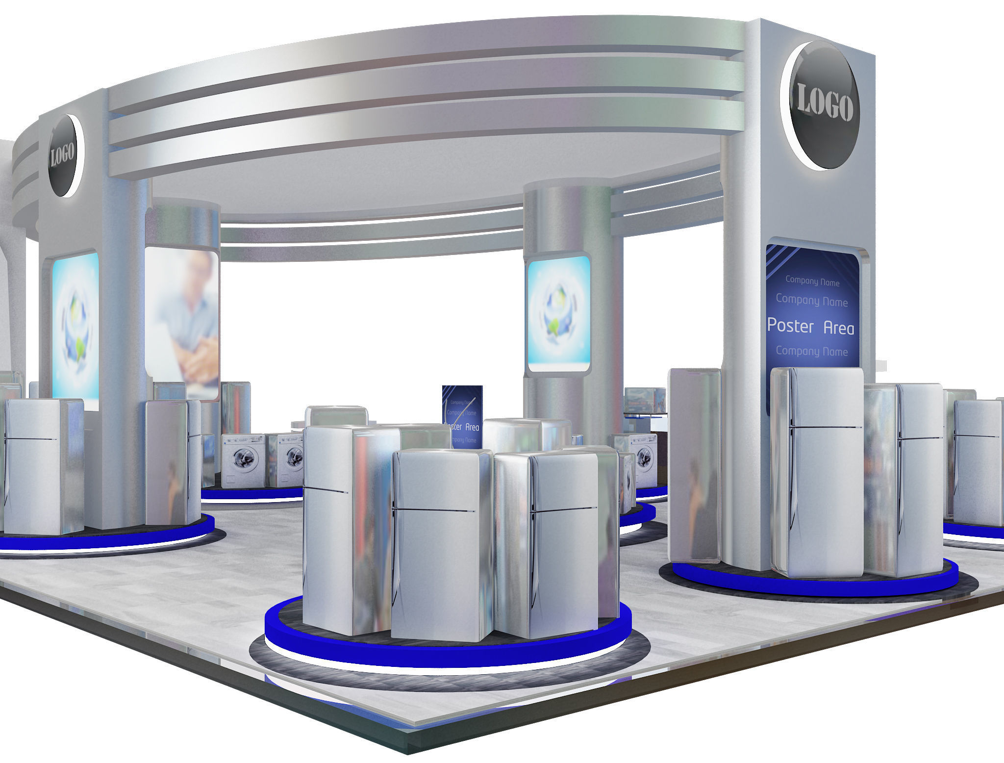Booth Exhibition Stand a538a 3D model_10