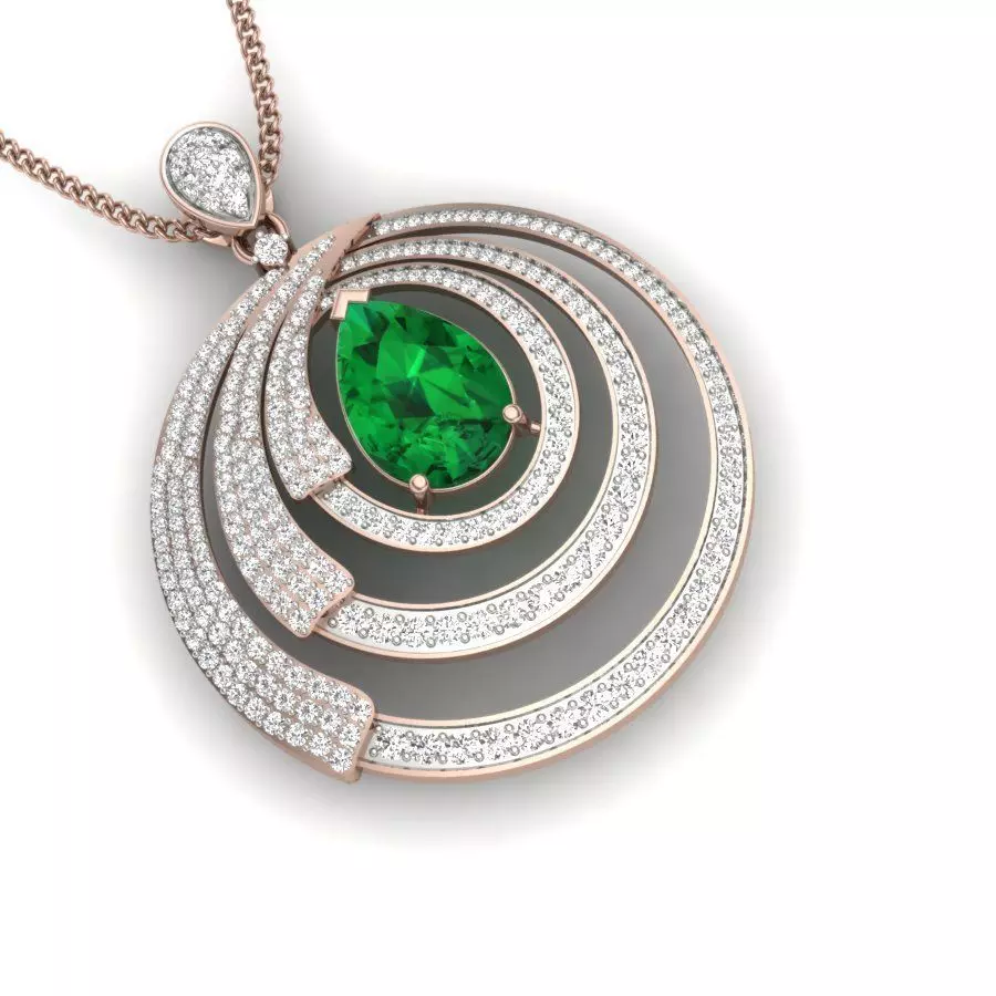 Pear Stone pendant 3dm stl render detail 3D print model_0