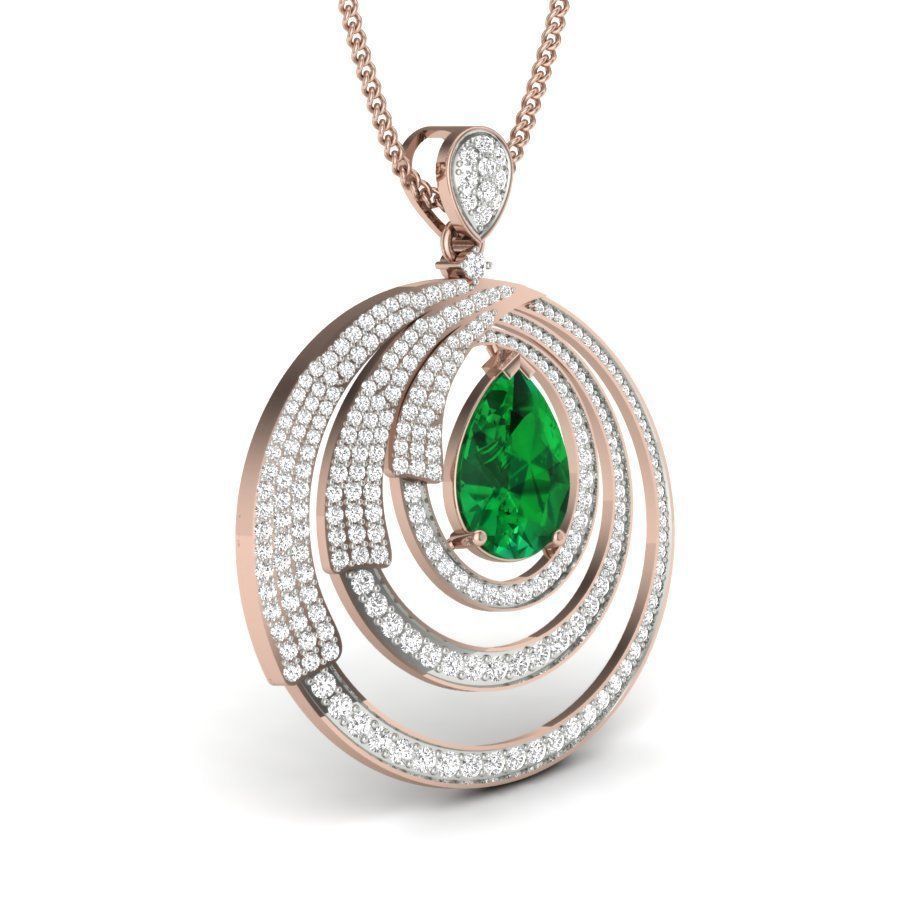 Pear Stone pendant 3dm stl render detail 3D print model_6