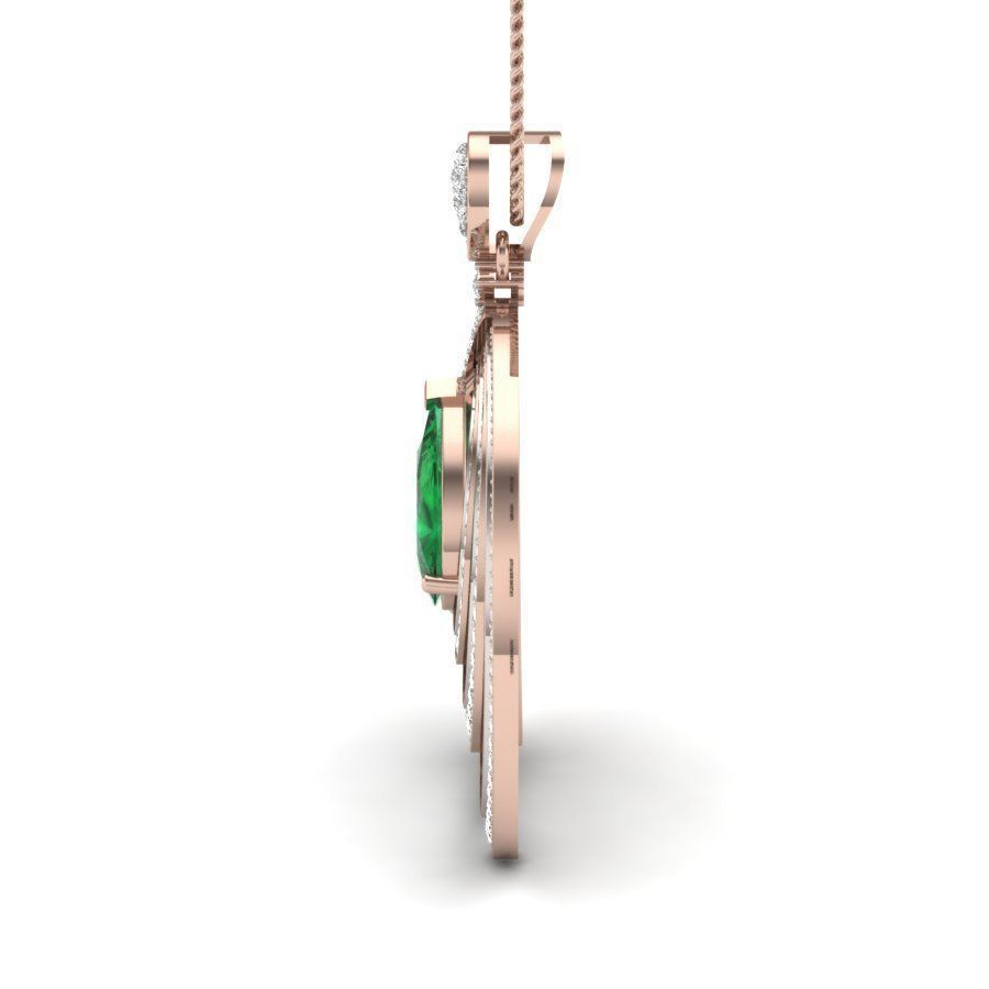 Pear Stone pendant 3dm stl render detail 3D print model_7