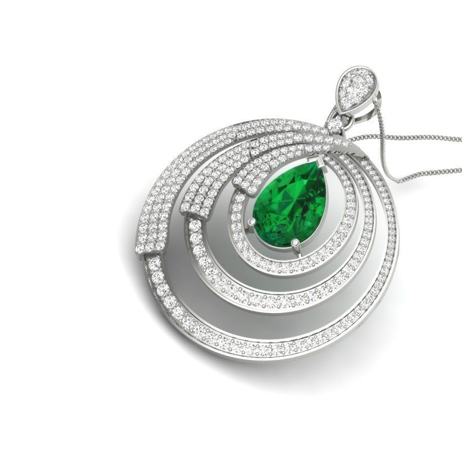 Pear Stone pendant 3dm stl render detail 3D print model_13