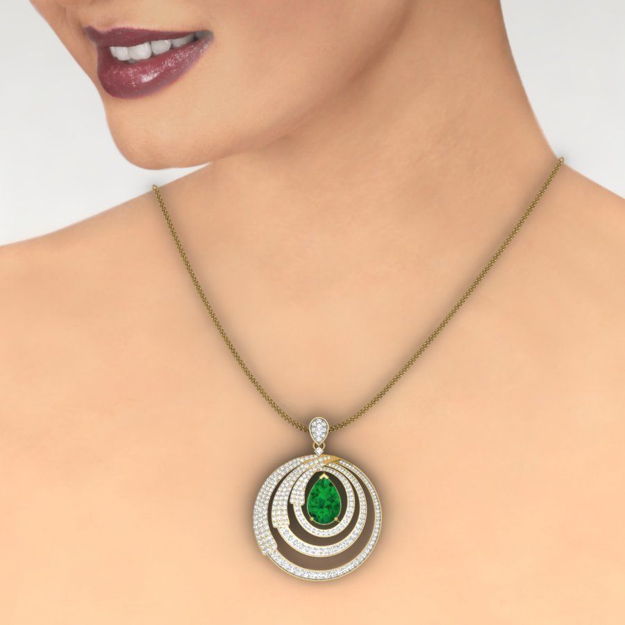 Pear Stone pendant 3dm stl render detail 3D print model_14