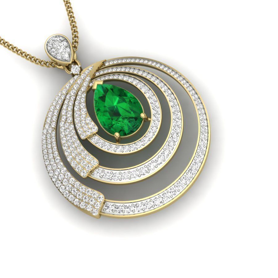 Pear Stone pendant 3dm stl render detail 3D print model_1