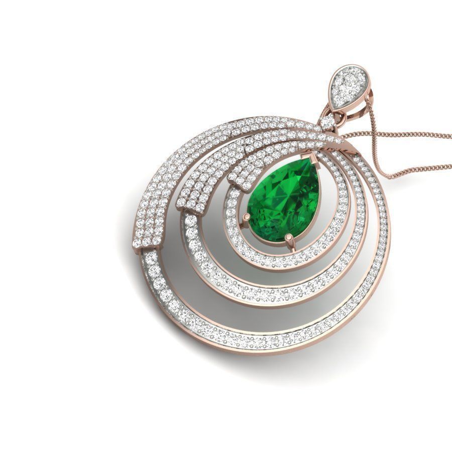 Pear Stone pendant 3dm stl render detail 3D print model_8