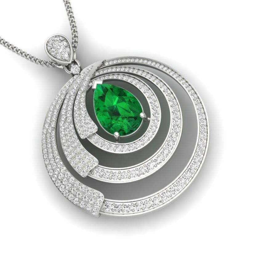 Pear Stone pendant 3dm stl render detail 3D print model_11