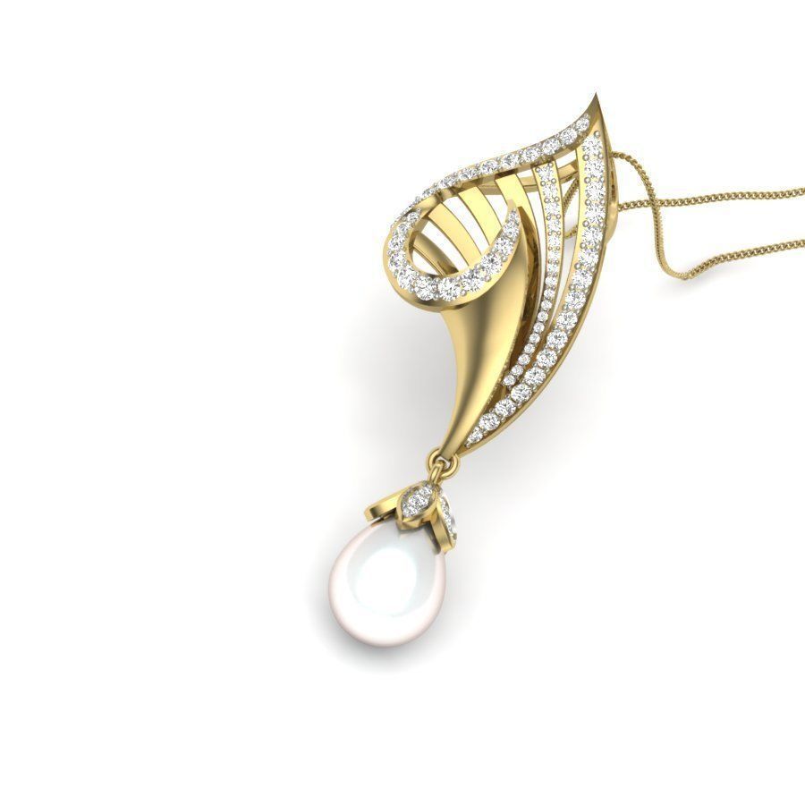 diamond pendant for women  3D print model_3