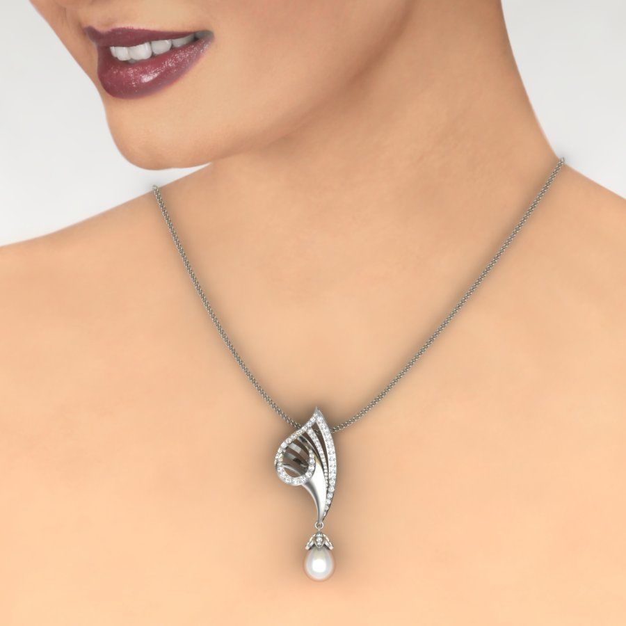 diamond pendant for women  3D print model_9