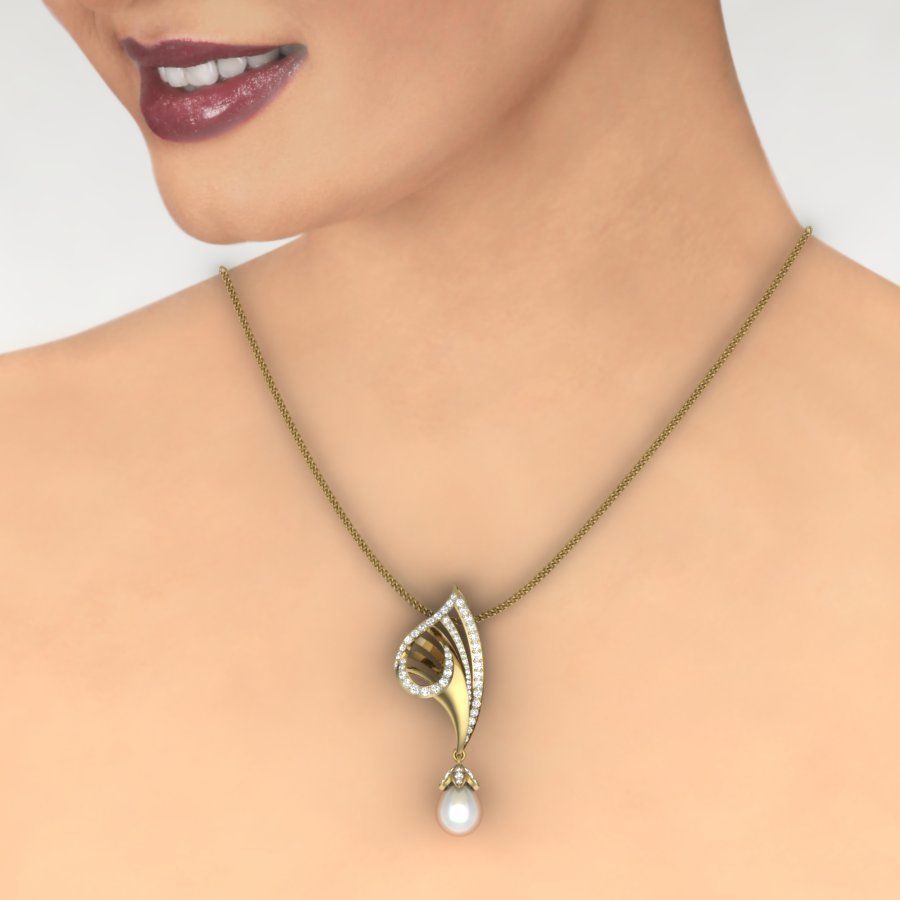 diamond pendant for women  3D print model_14