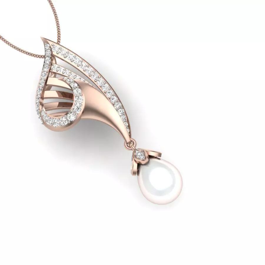 diamond pendant for women  3D print model_0