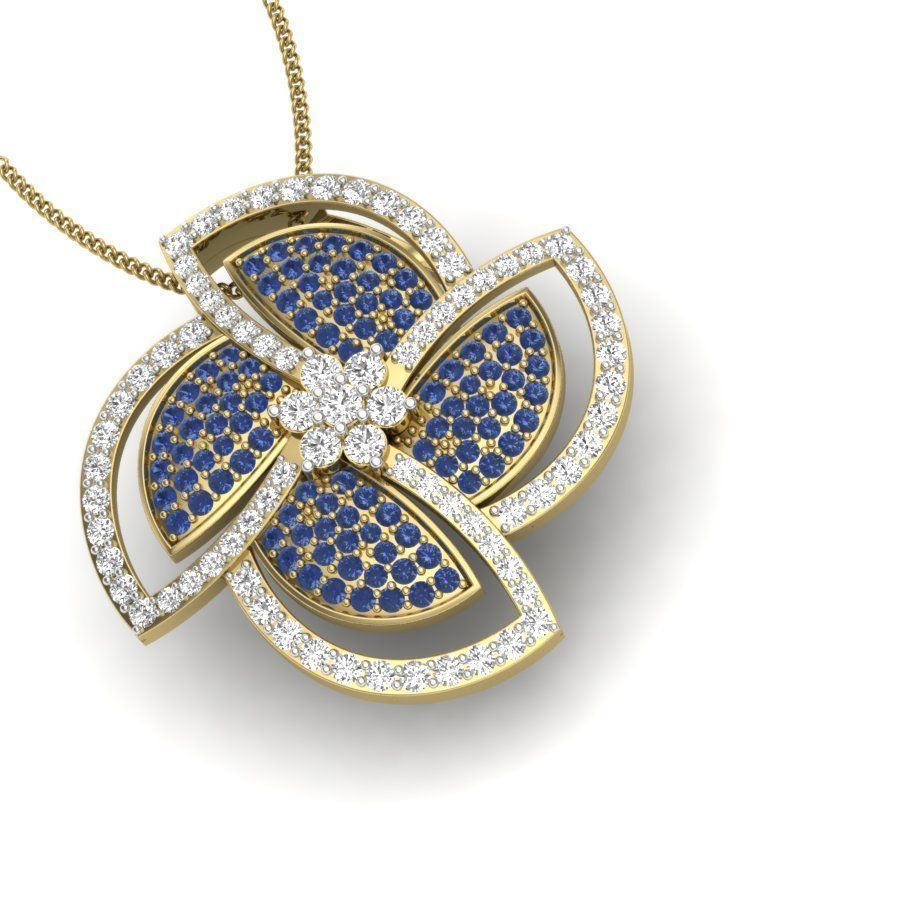 diamond pendant for women 3D print model_1