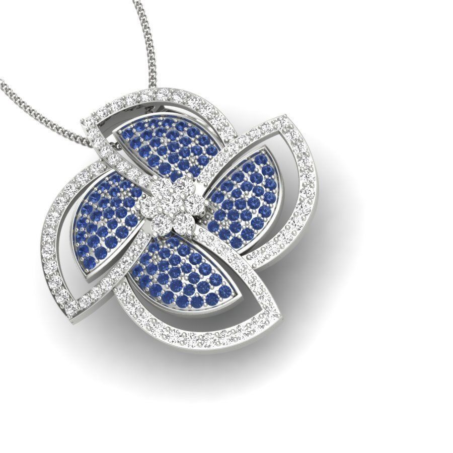 diamond pendant for women 3D print model_2