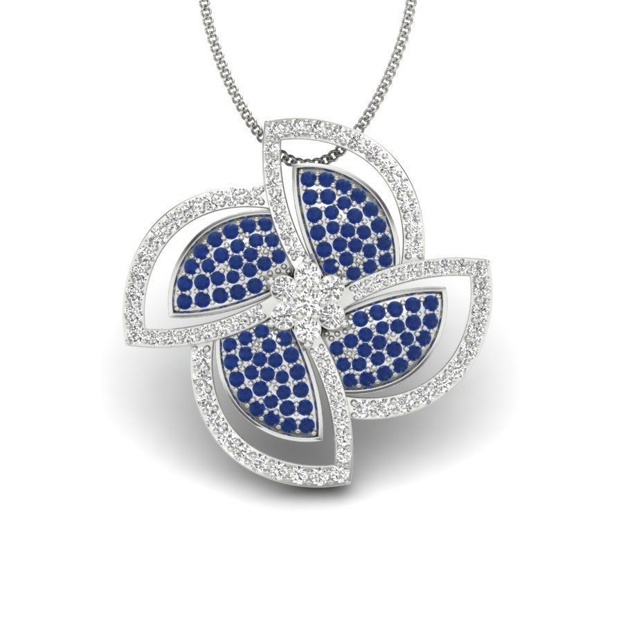 diamond pendant for women 3D print model_9