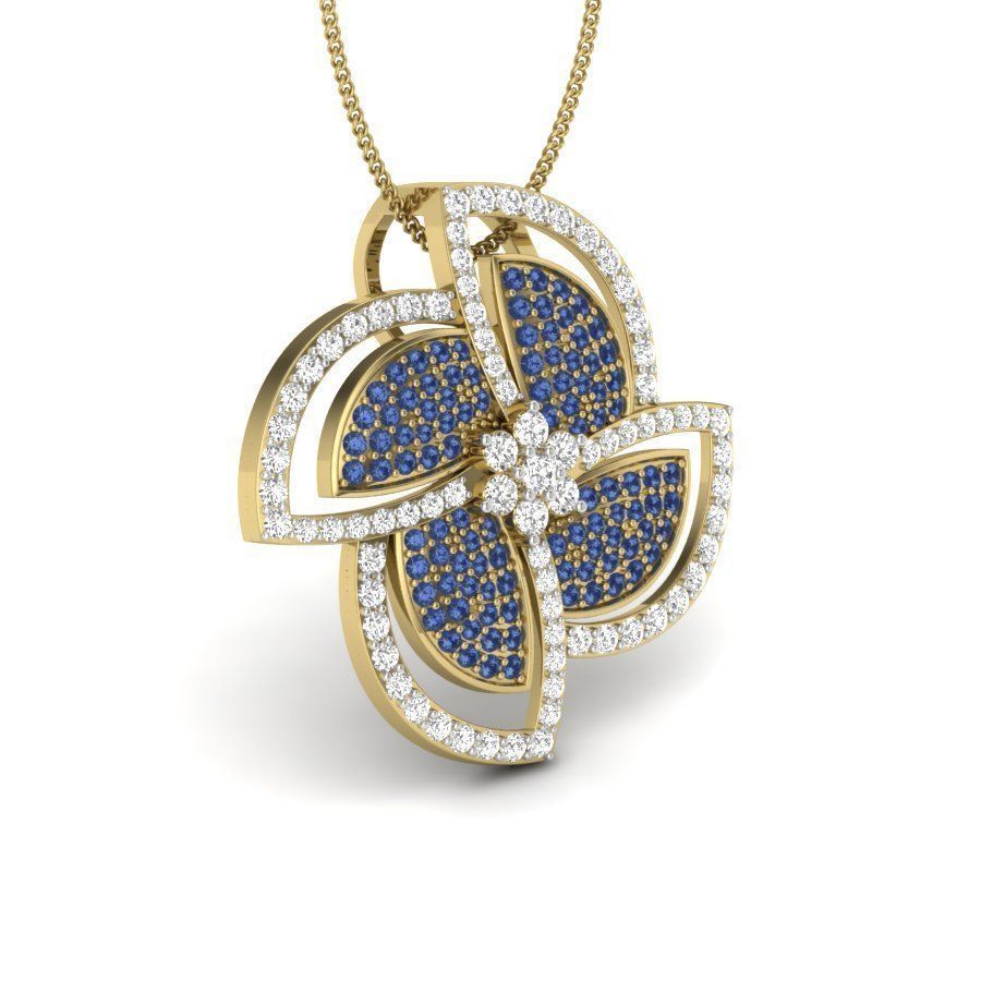 diamond pendant for women 3D print model_15