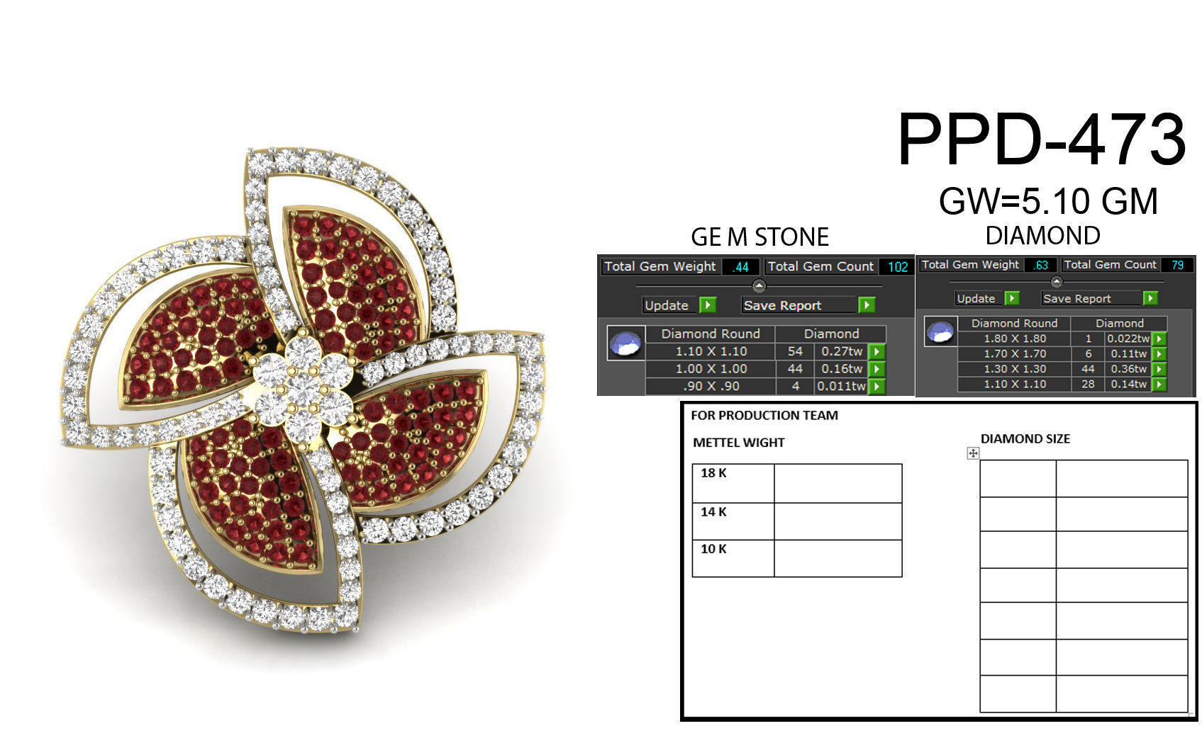 diamond pendant for women 3D print model_18