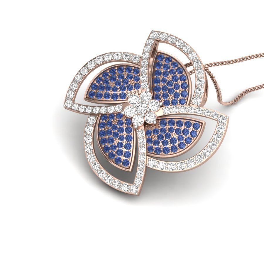 diamond pendant for women 3D print model_7