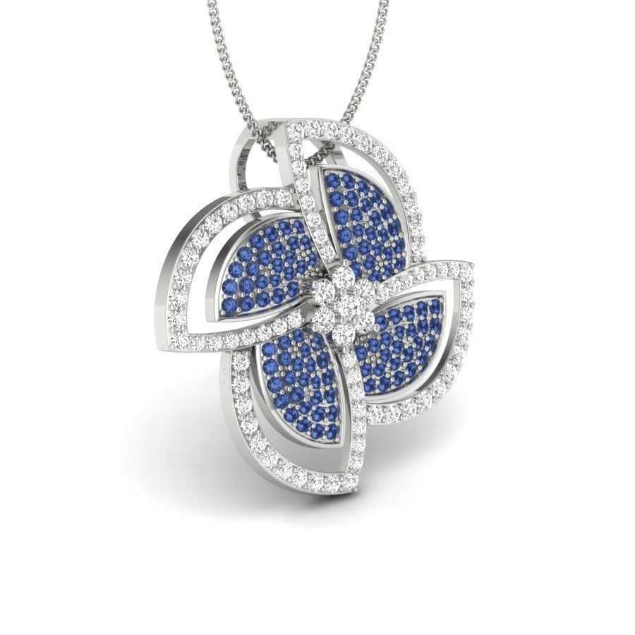 diamond pendant for women 3D print model_10