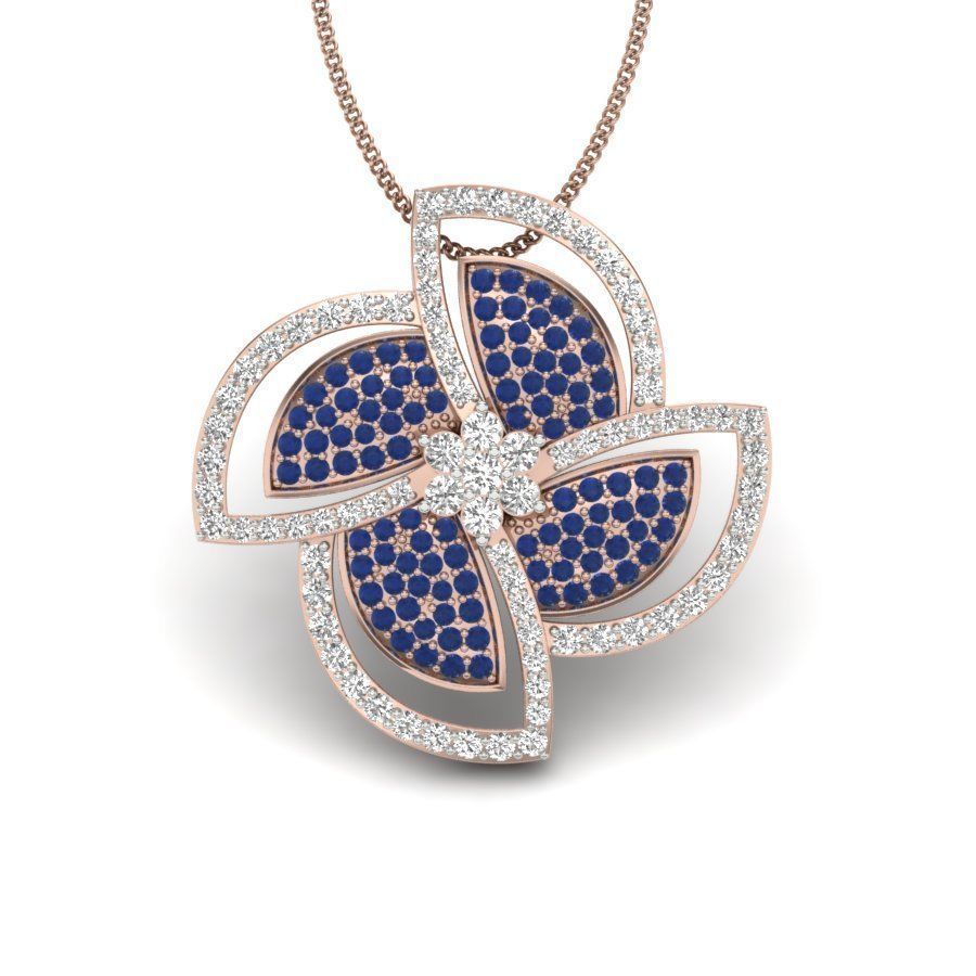 diamond pendant for women 3D print model_4