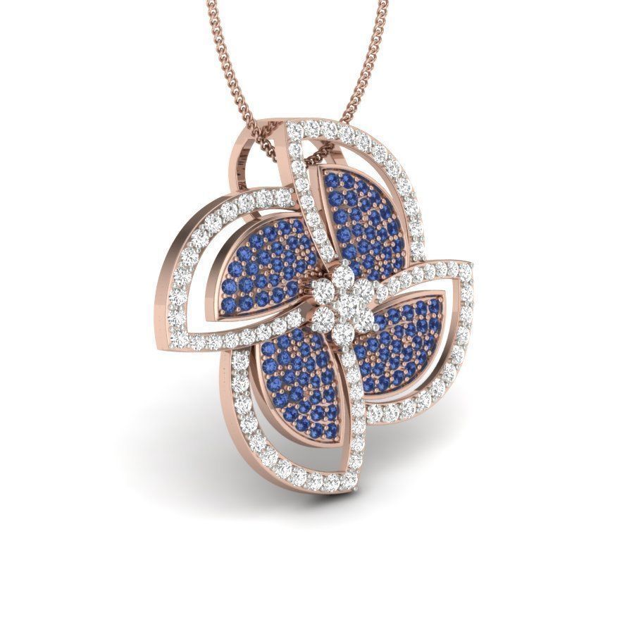 diamond pendant for women 3D print model_5