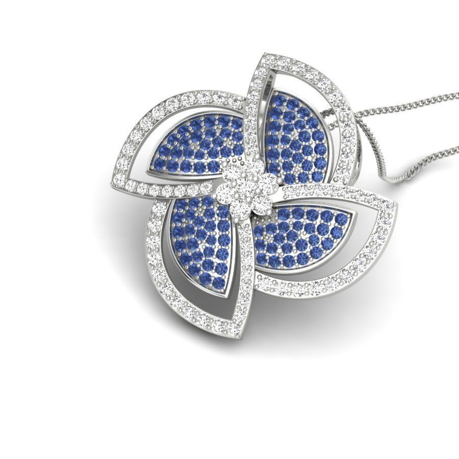 diamond pendant for women 3D print model_12