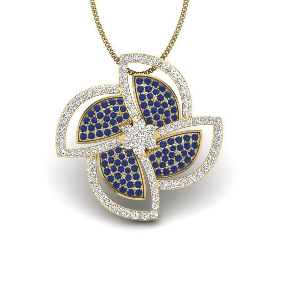 diamond pendant for women 3D print model_14