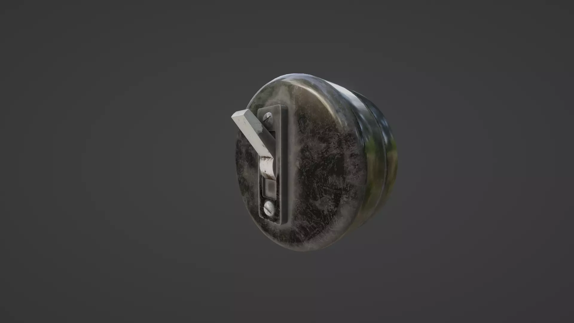 old Vintage toggle Light Switch Low-poly 3D model_0