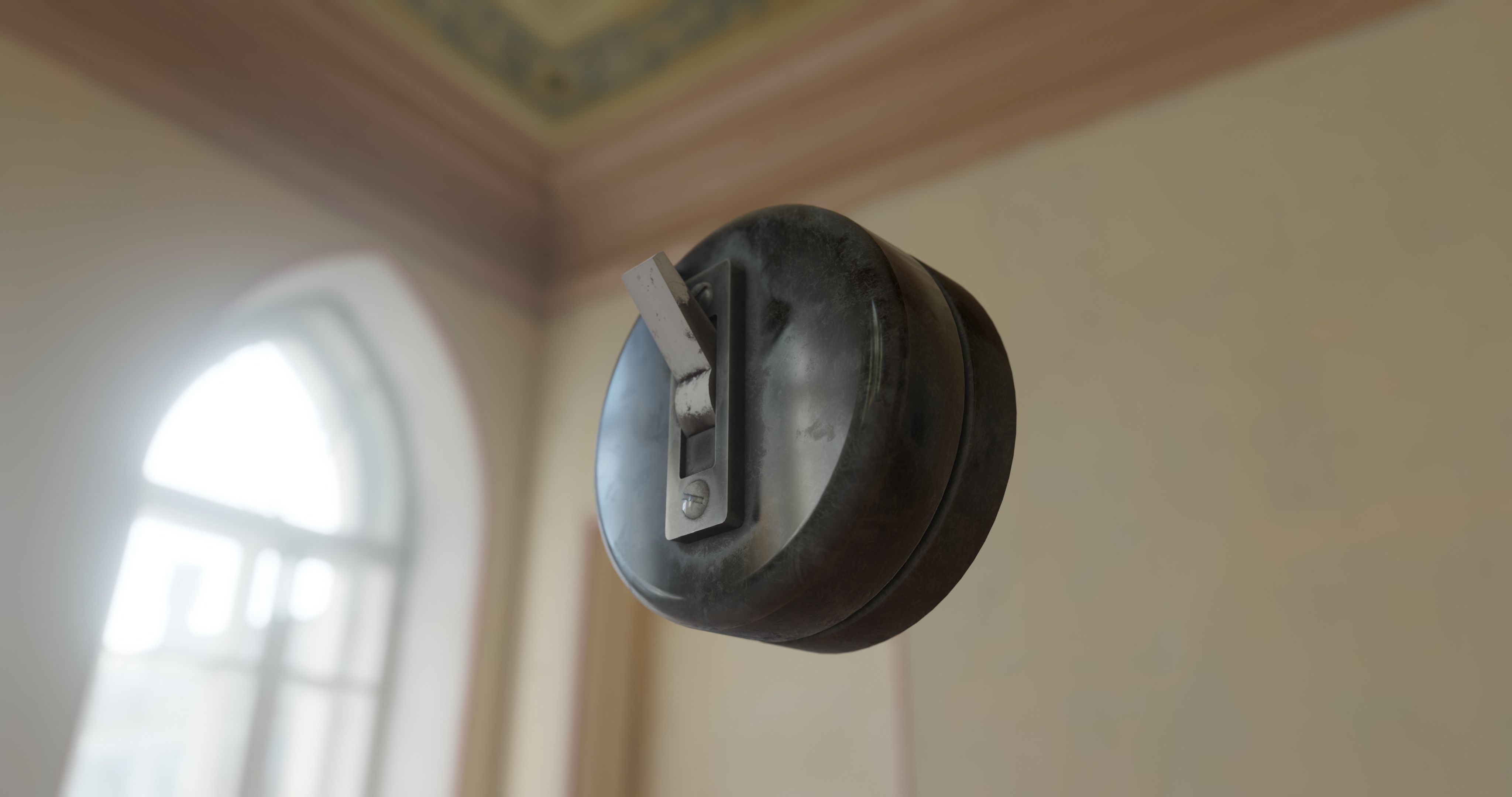 old Vintage toggle Light Switch Low-poly 3D model_8