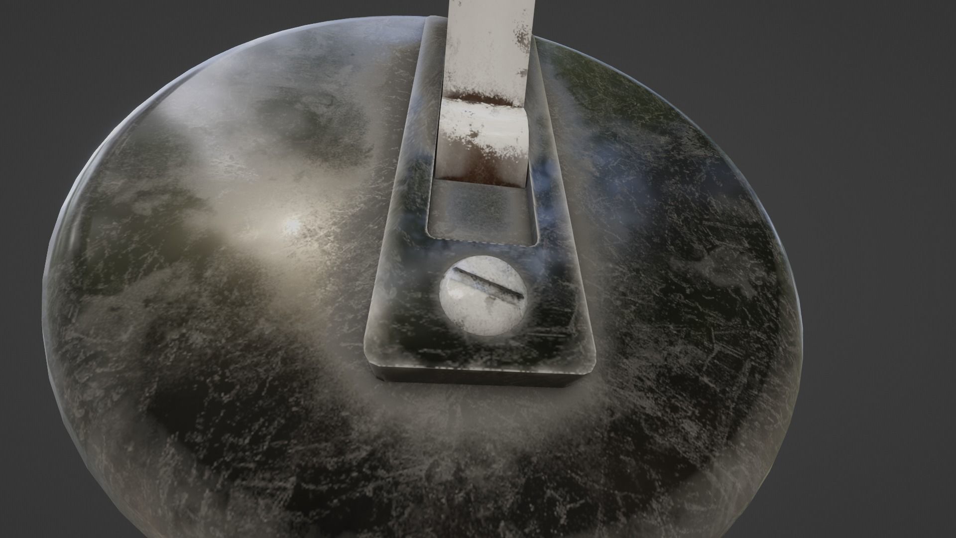 old Vintage toggle Light Switch Low-poly 3D model_1