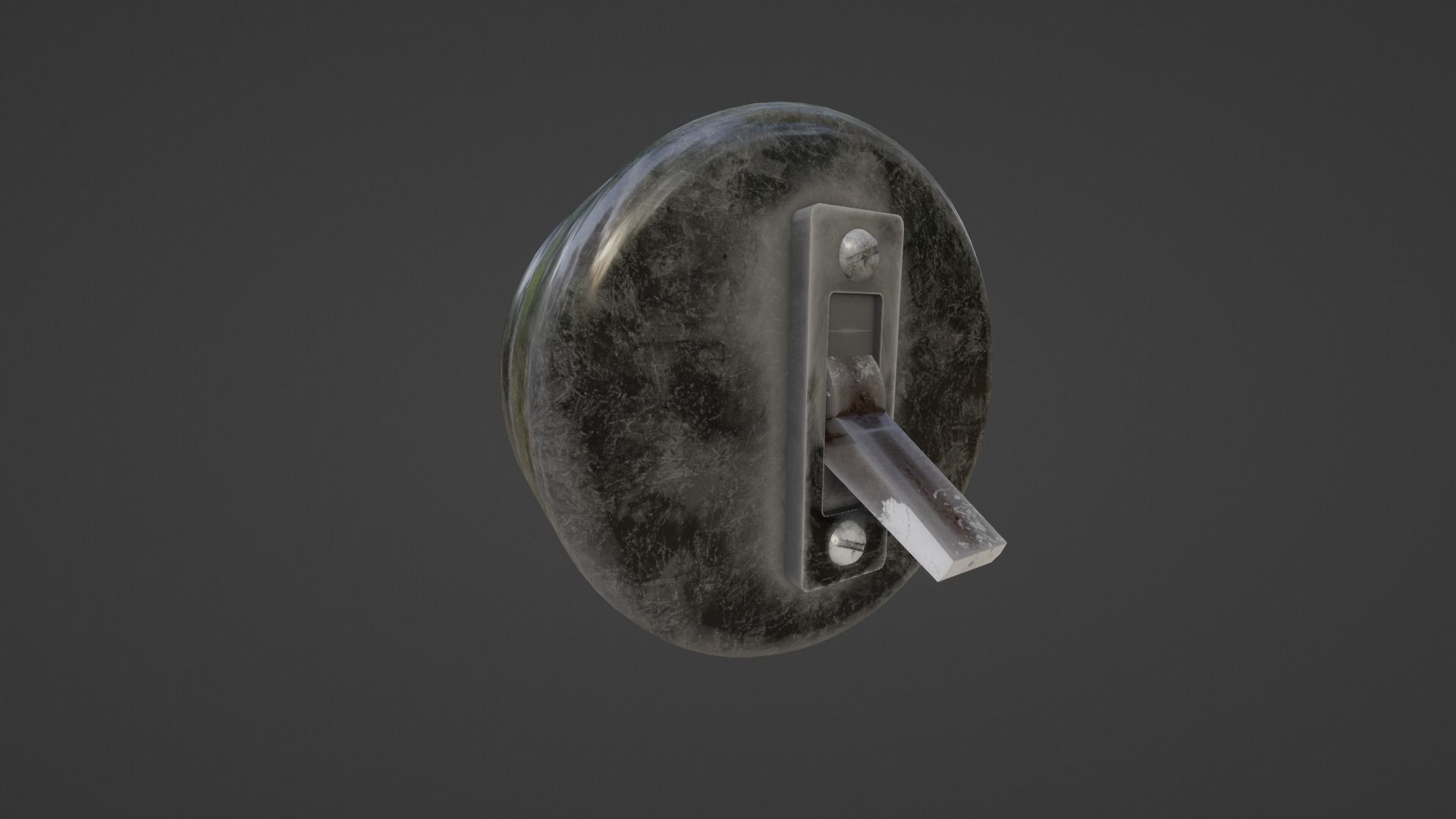 old Vintage toggle Light Switch Low-poly 3D model_4