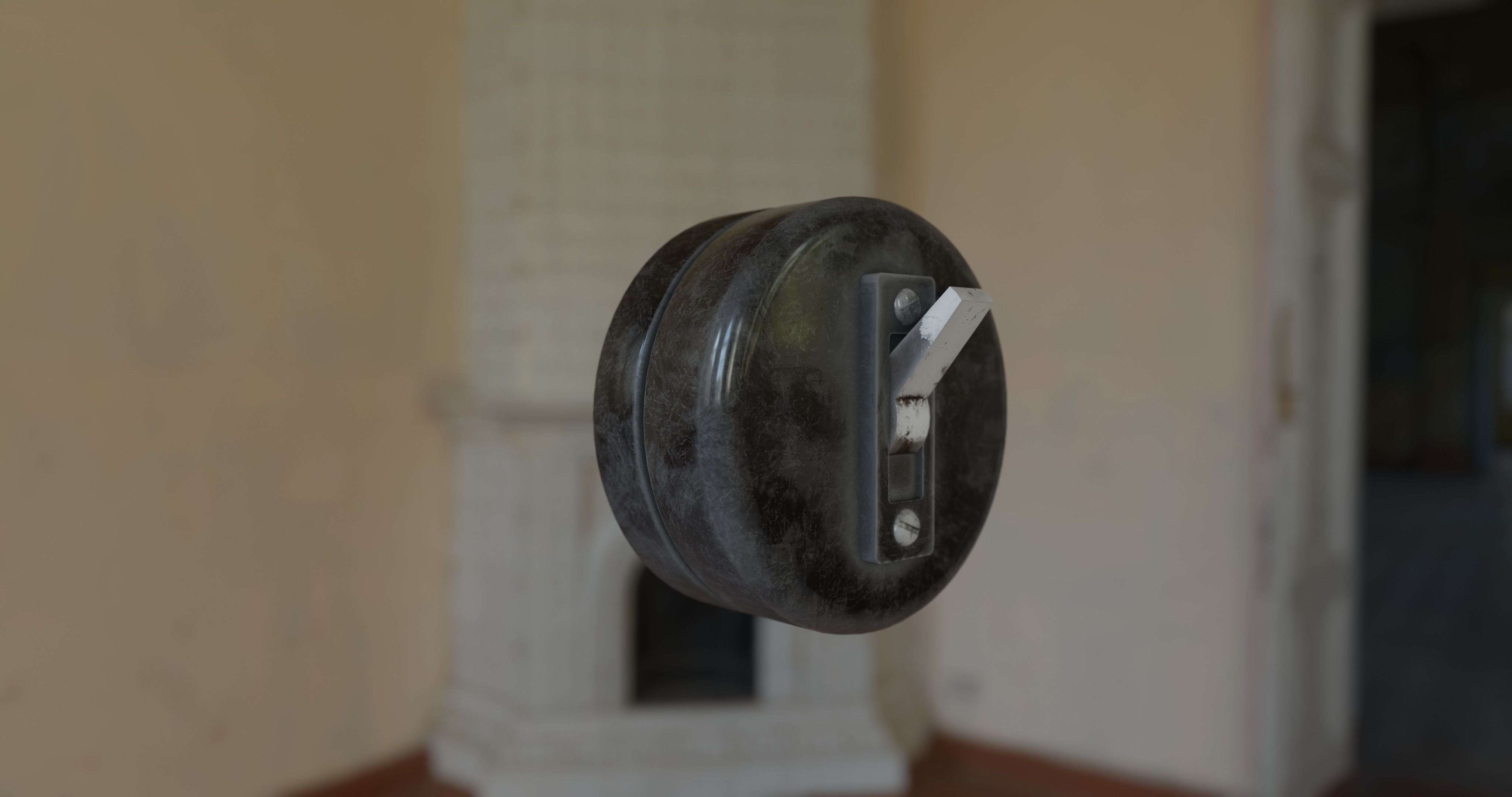 old Vintage toggle Light Switch Low-poly 3D model_7