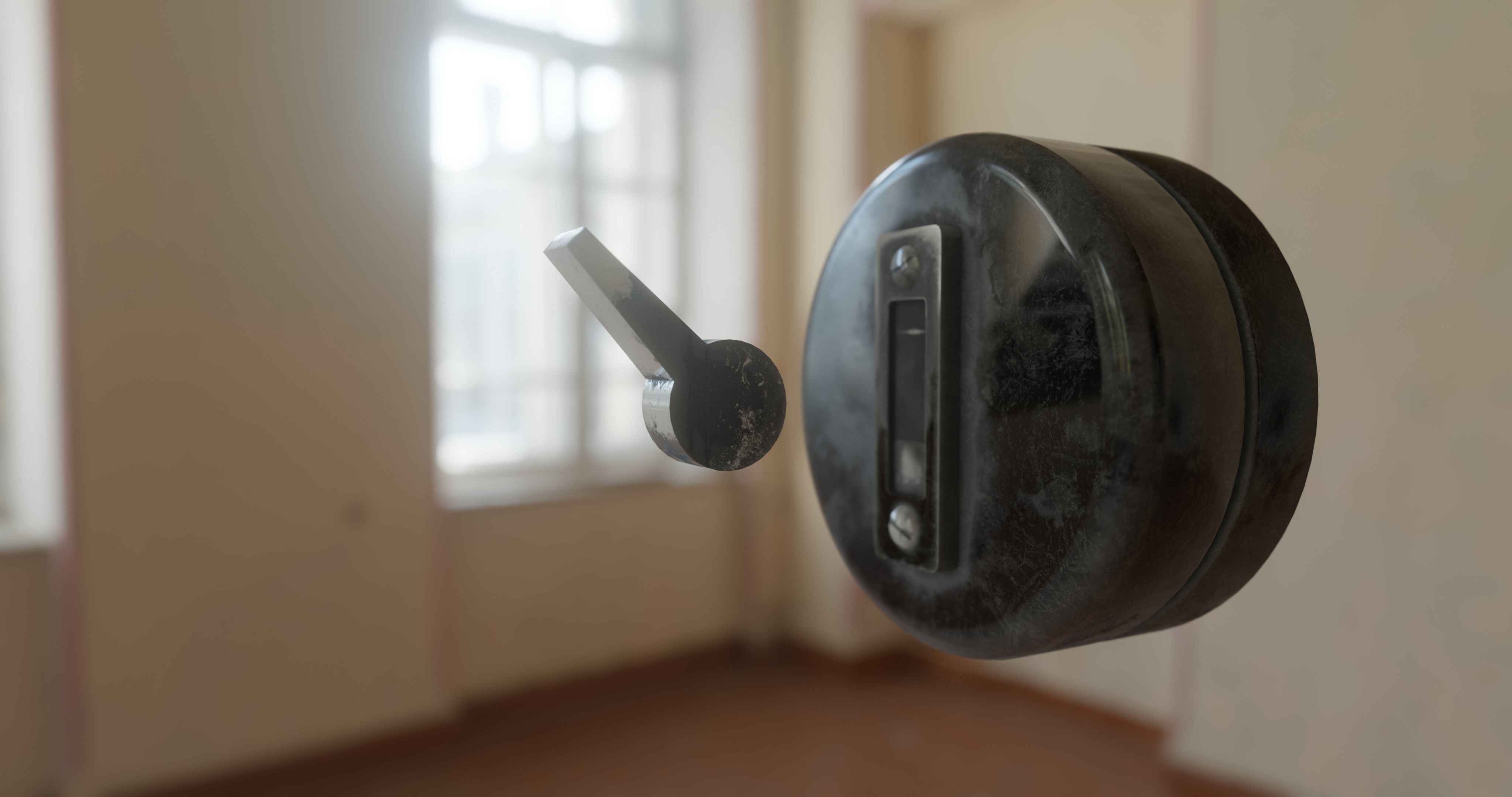 old Vintage toggle Light Switch Low-poly 3D model_9