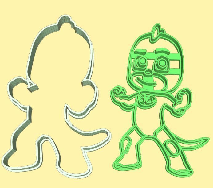 PJ Mask Cookie Cutter Set 3D print model_3