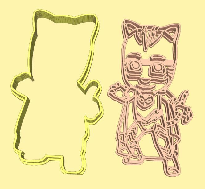 PJ Mask Cookie Cutter Set 3D print model_5