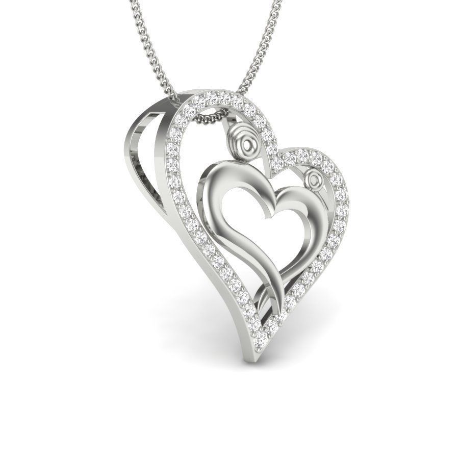 Women heart pendant 3dm render detail  3D print model_10