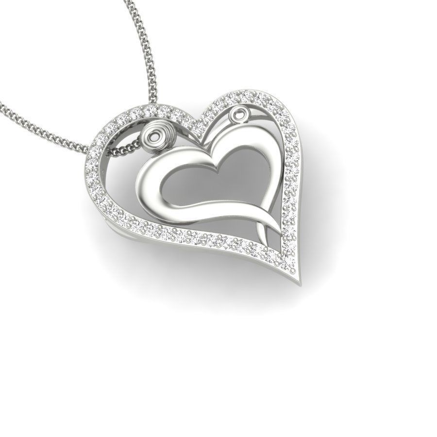 Women heart pendant 3dm render detail  3D print model_2