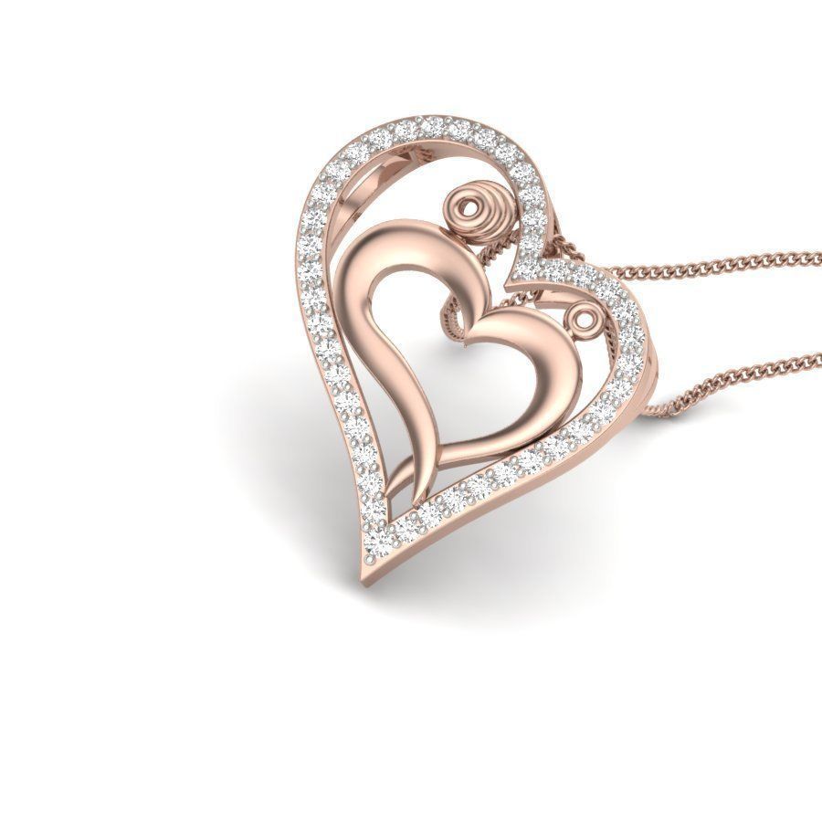 Women heart pendant 3dm render detail  3D print model_7