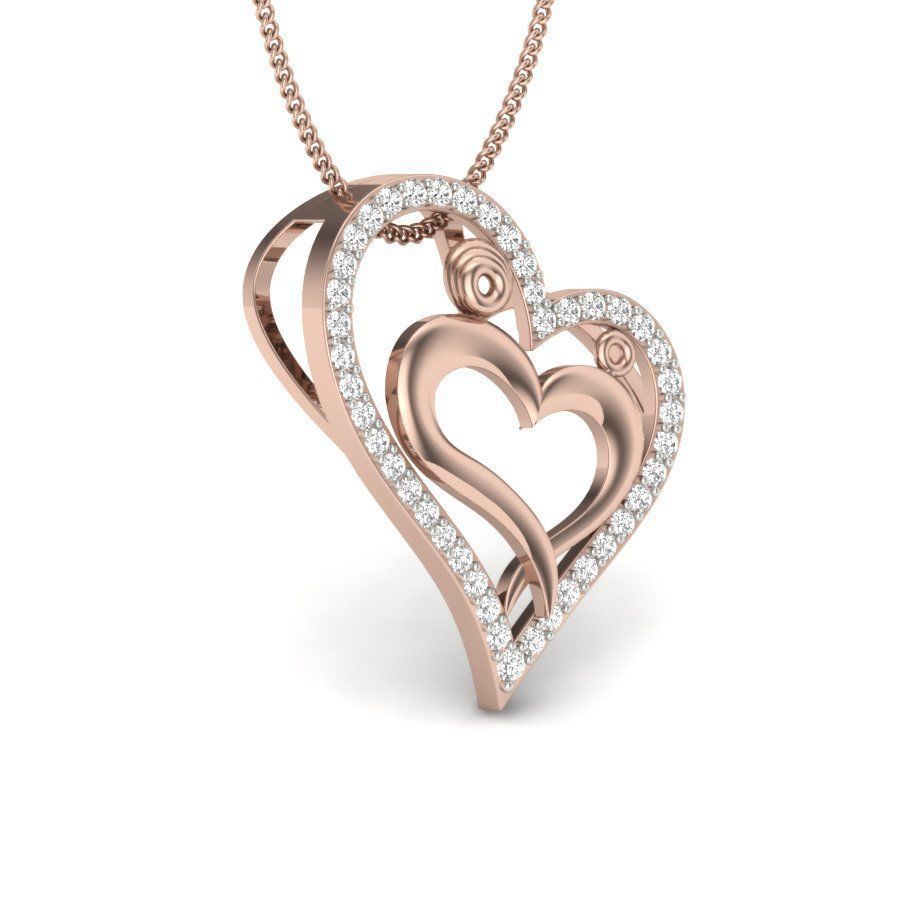 Women heart pendant 3dm render detail  3D print model_5