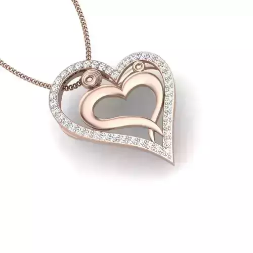 Women heart pendant 3dm render detail 