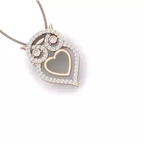 Heart pendant 3dm render detail  3D print model