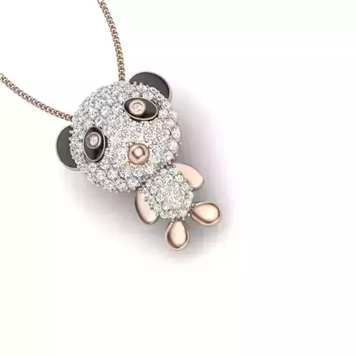 pendant 3D print model sterling silver with diamonds