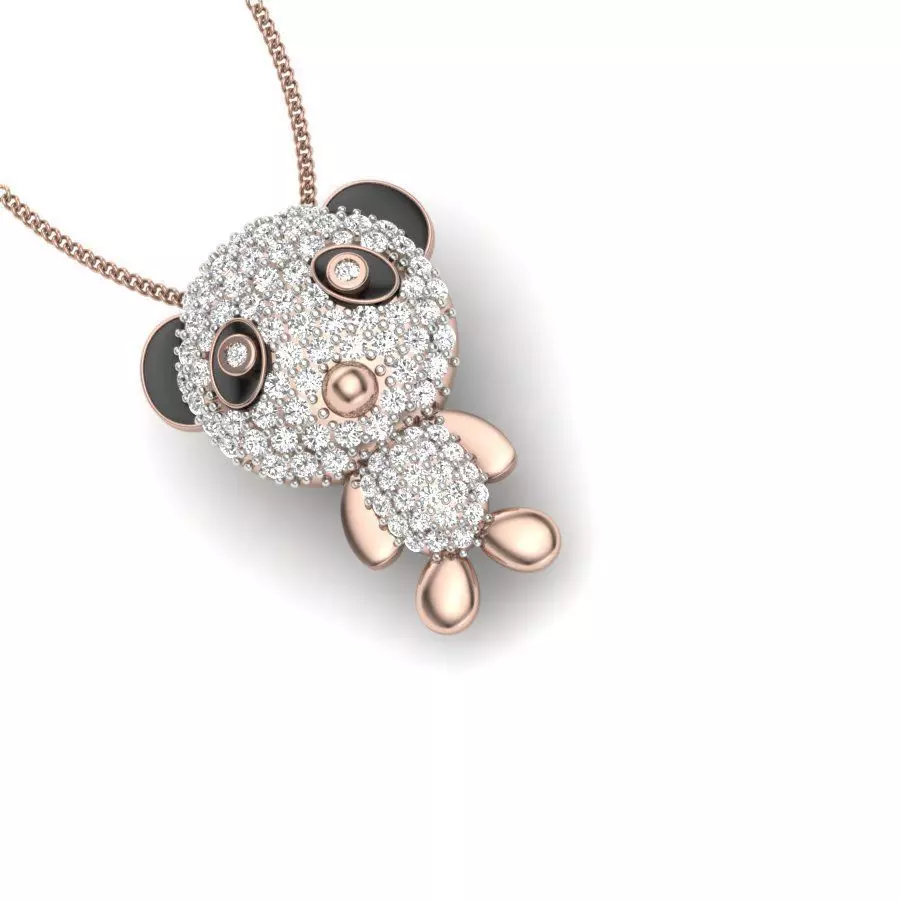 pendant 3D print model sterling silver with diamonds 3D print model