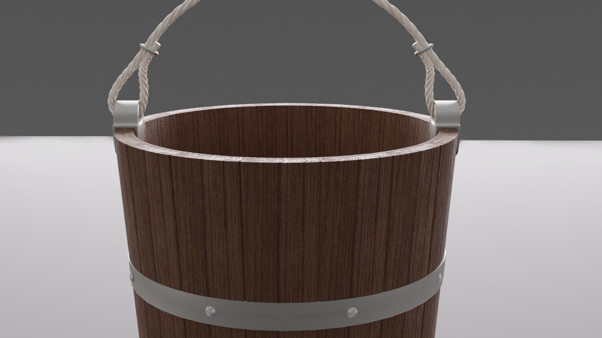 Wood bucket  3D model_3