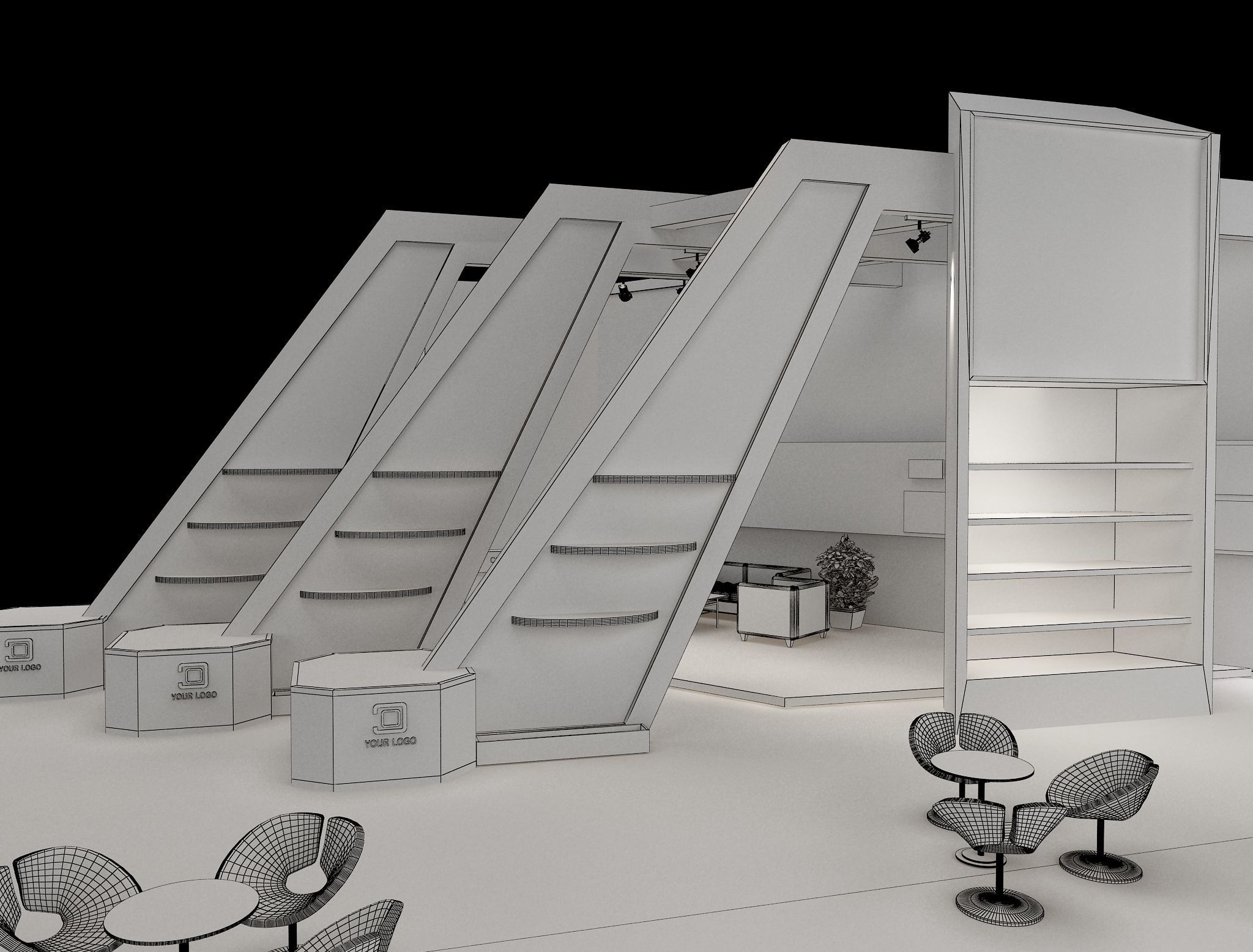 Booth Exhibition Stand a 546 3D model_21