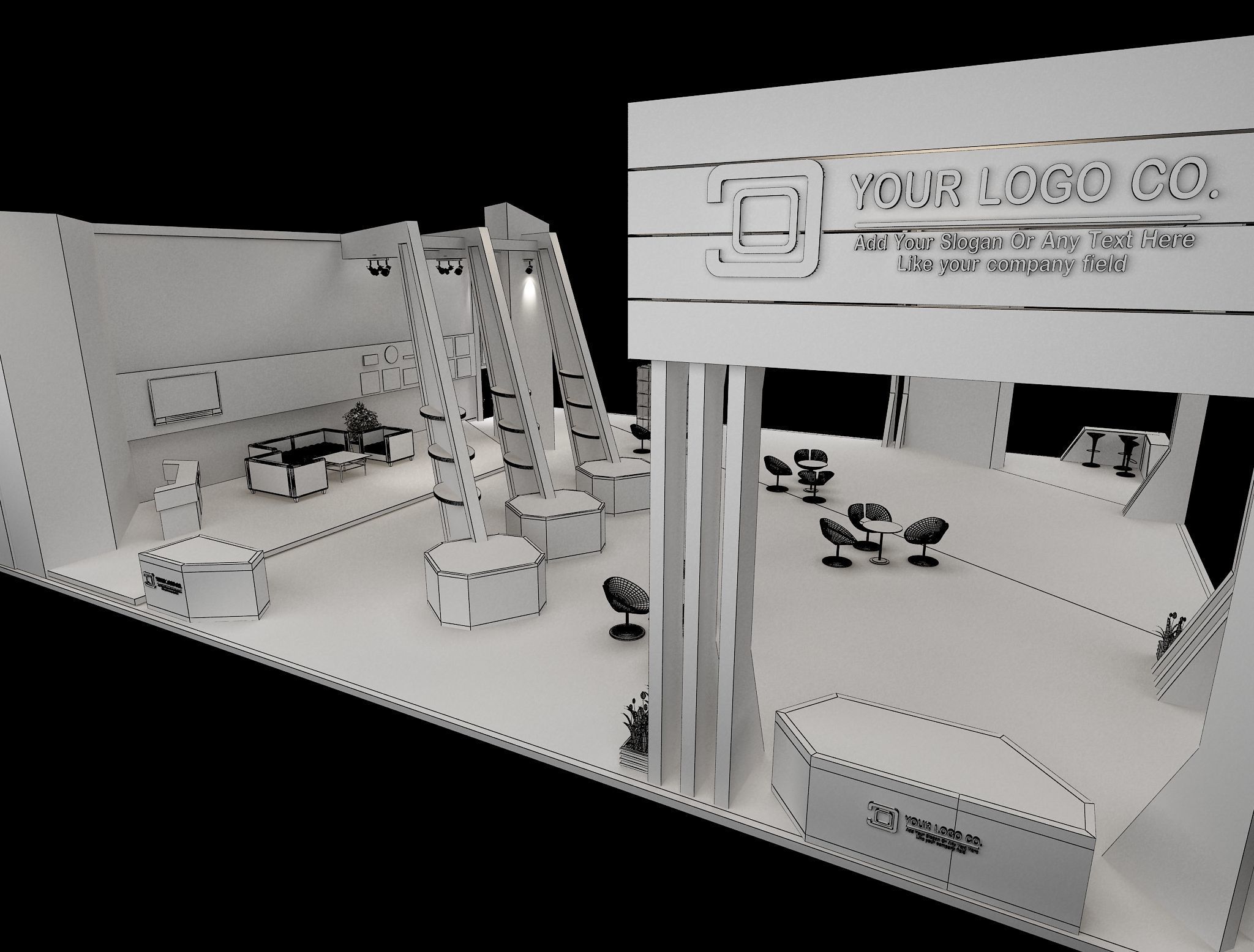 Booth Exhibition Stand a 546 3D model_7