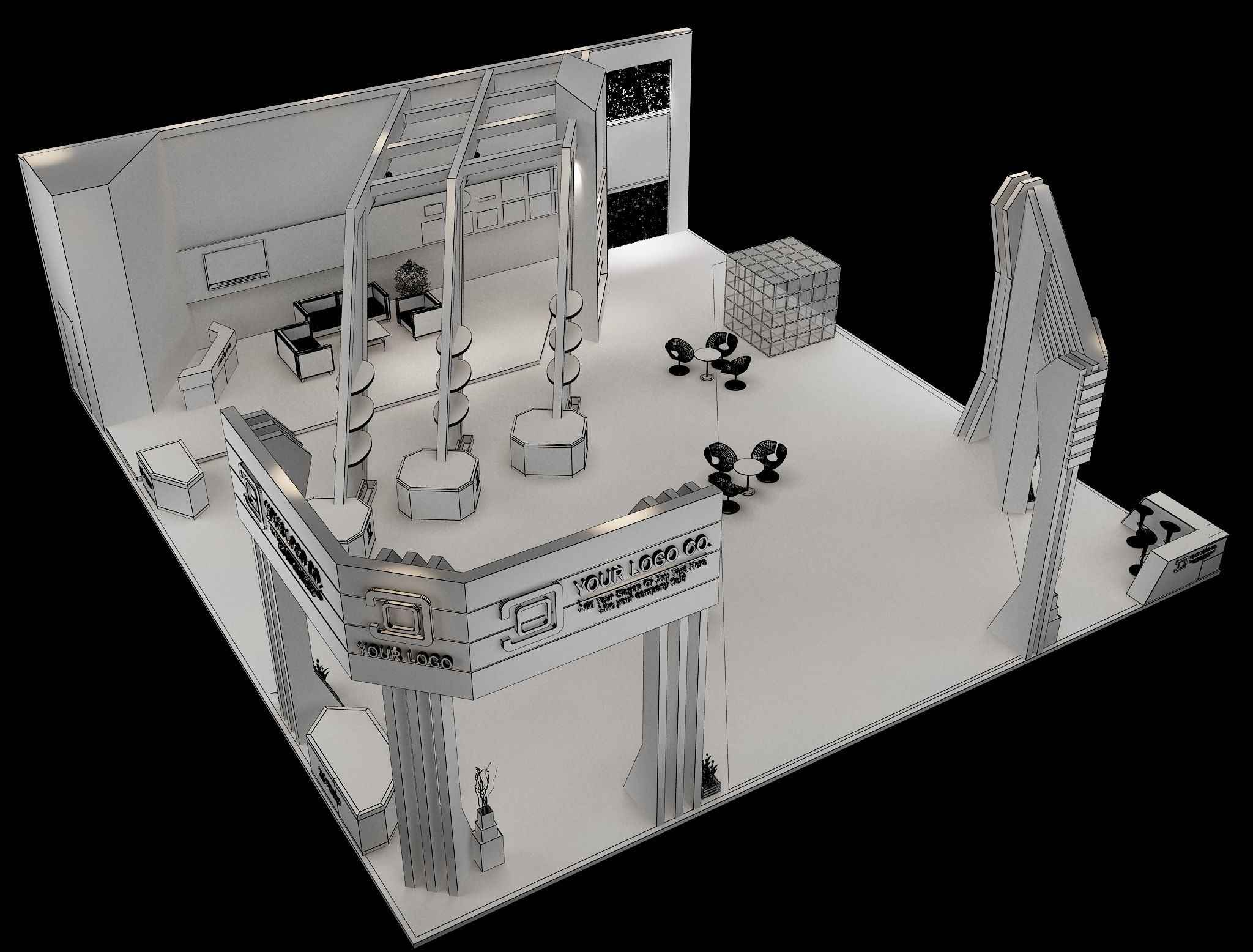 Booth Exhibition Stand a 546 3D model_19