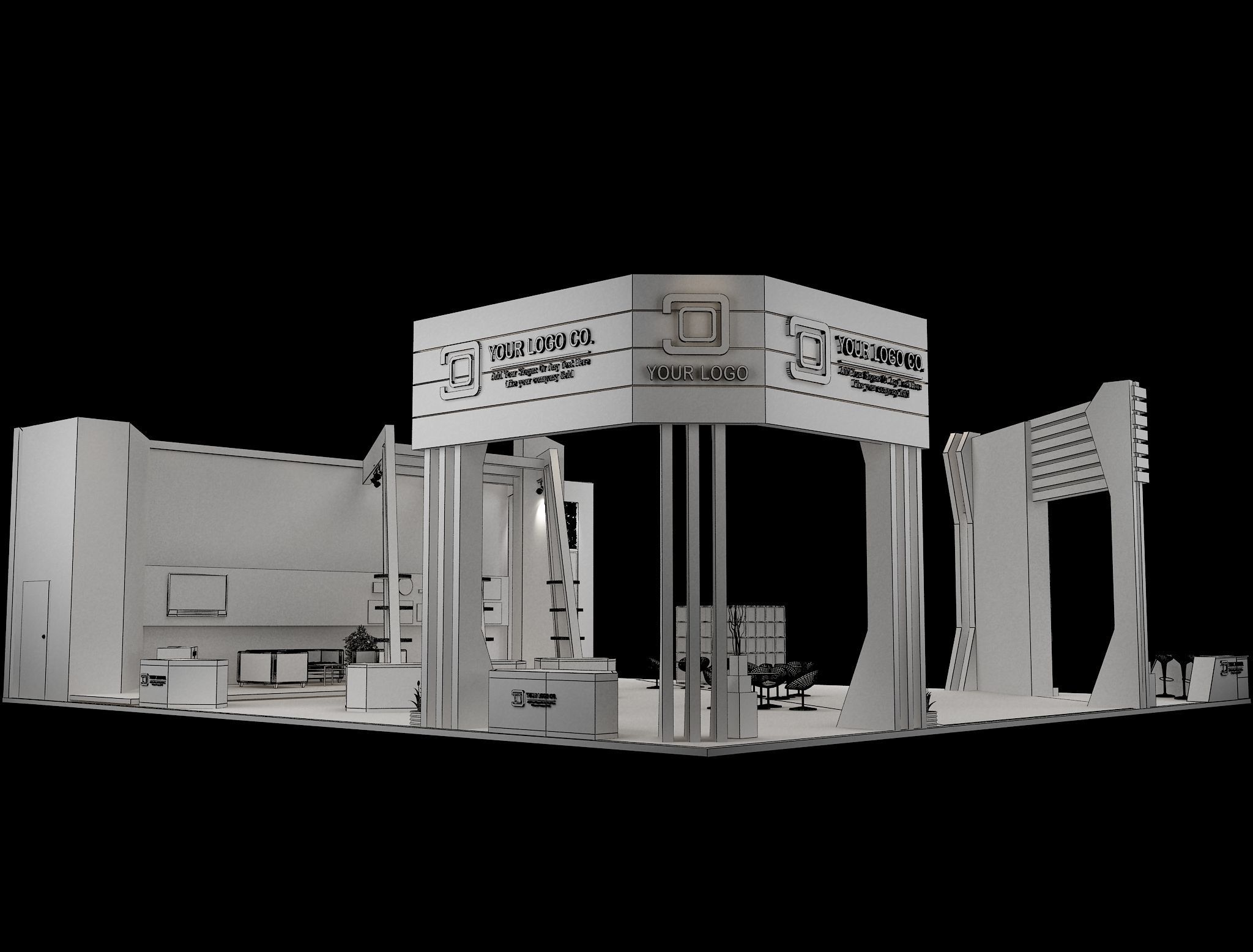 Booth Exhibition Stand a 546 3D model_11