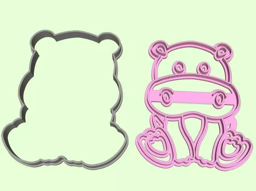 Cute Koala and Hipo Cookie Cutter Set 3D print model