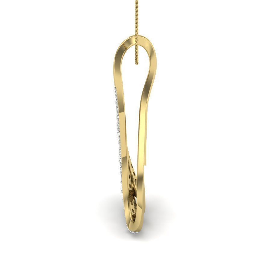 pendant 3dm stl render detail rose gold with diamonds 3D print model_16